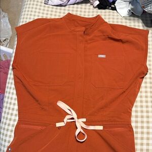 Orange figs scrub jumpsuit